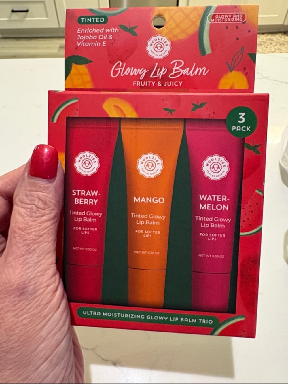 Glossy Lip Balm Trio — Strawberry, Mango & Watermelon Tinted Lip Balms - Picture 6 of 6